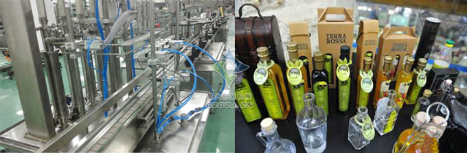 橄榄油灌装生产线,橄榄油自动灌装锁盖贴标生产线